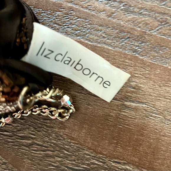 Liz Claiborne Elegant Beaded Crossbody Bag - Black and Brown - Picture 7 of 11